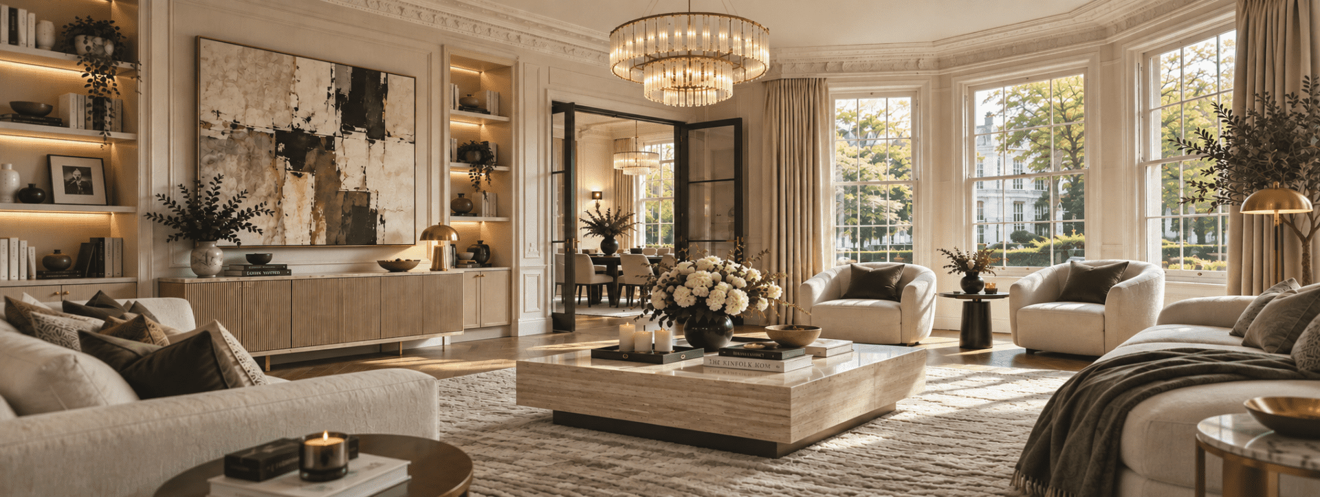 Luxury London interior design and living space by Oraanj Interiors